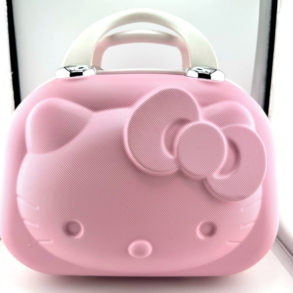Hello Kitty Hard Shell Makeup Case Travel Luggage- Pink - Picture 1 of 7